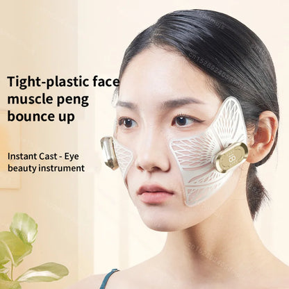 AuraFix face massager smoothing fine lines and wrinkles with EMS technology