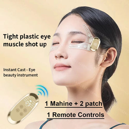 AuraFix anti-aging EMS device targeting crow's feet and forehead lines