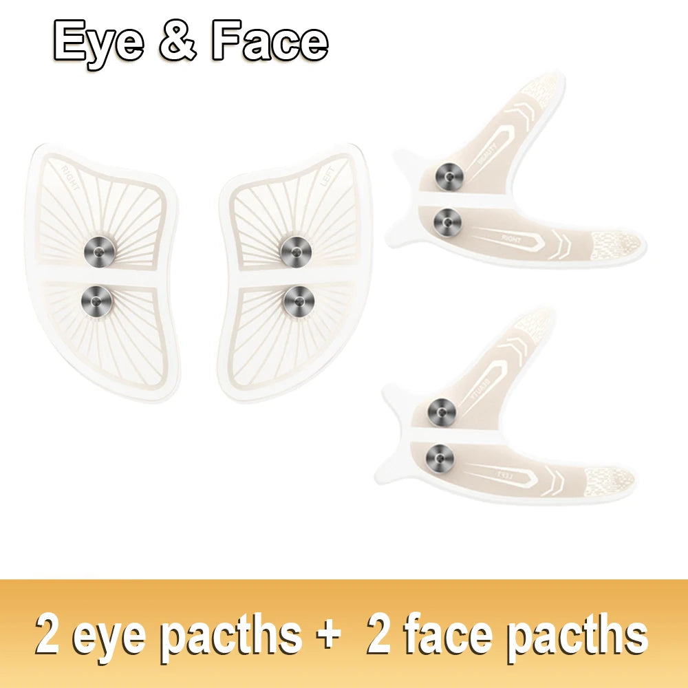 AuraFix EMS face massager kit with remote control and replacement patches