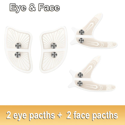AuraFix EMS face massager kit with remote control and replacement patches