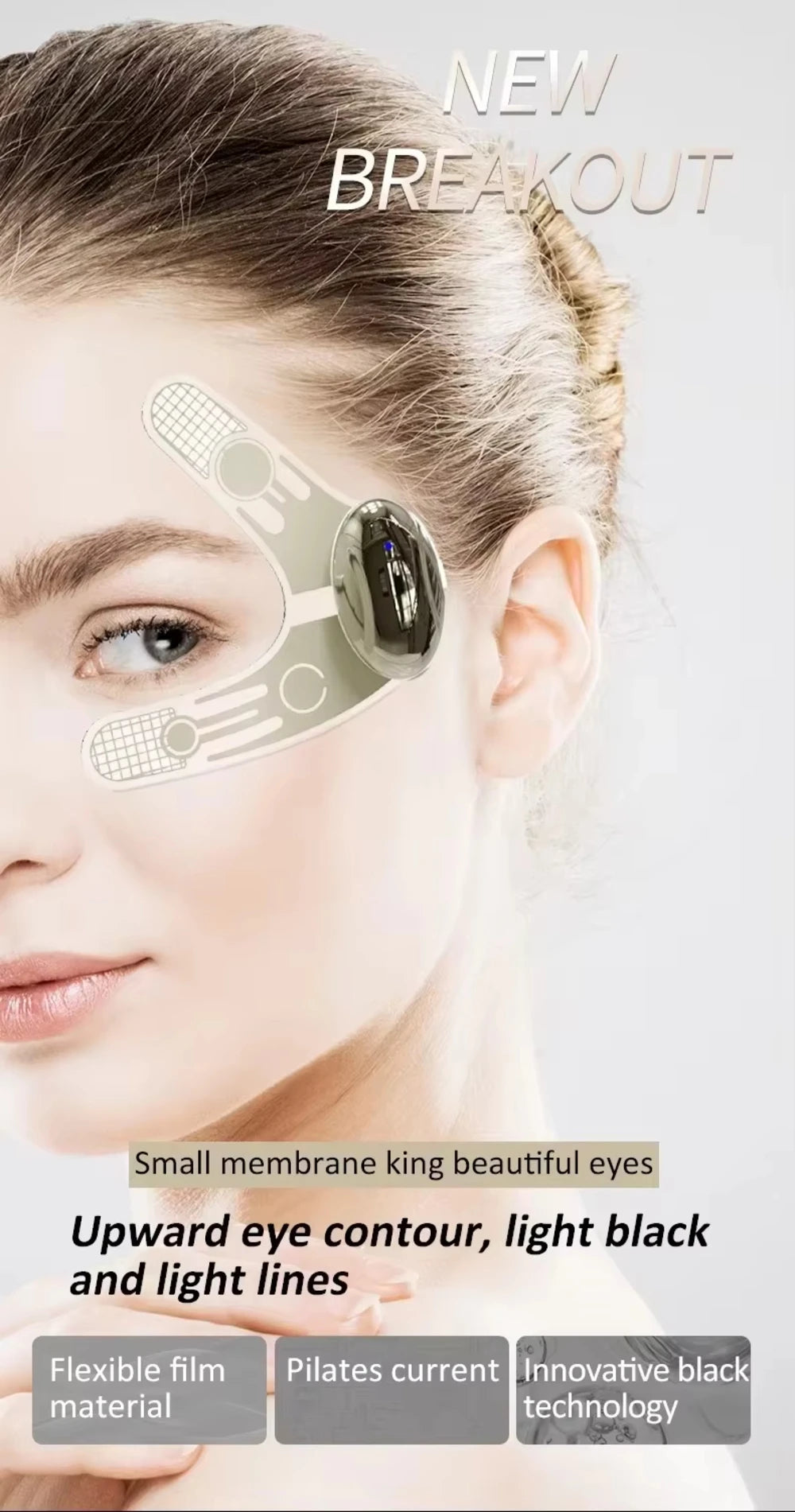 AuraFix smart EMS patches 7-layer flexible film for eye contour treatment