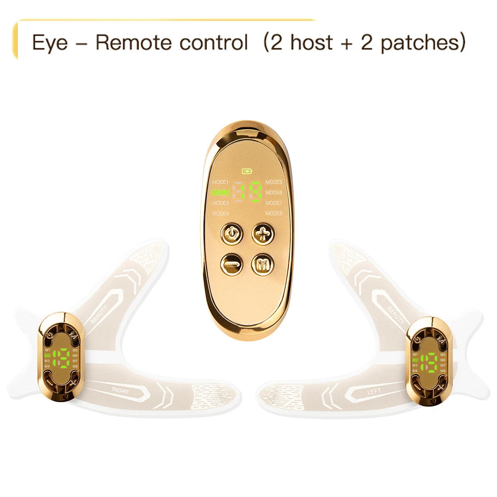 AuraFix rechargeable EMS eye massager with flexible adhesive patches
