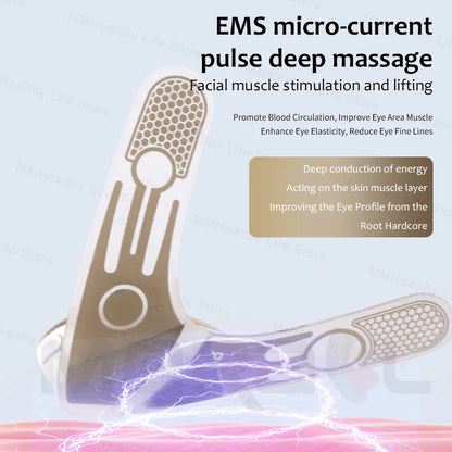 AuraFix eye massager with remote control for precise EMS intensity